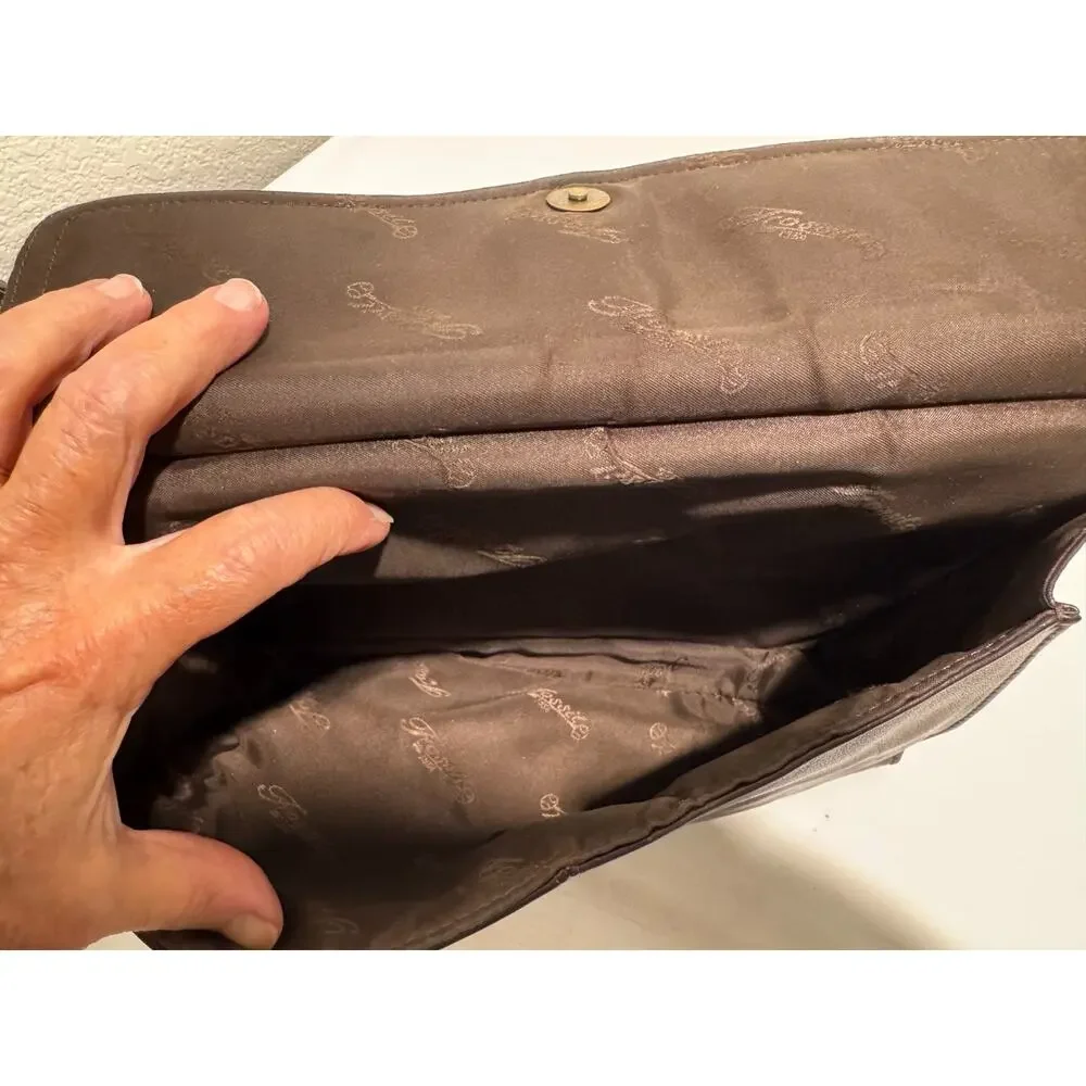 Vintage FOSSIL Brown Leather Purse Handbag Crossbody 75082